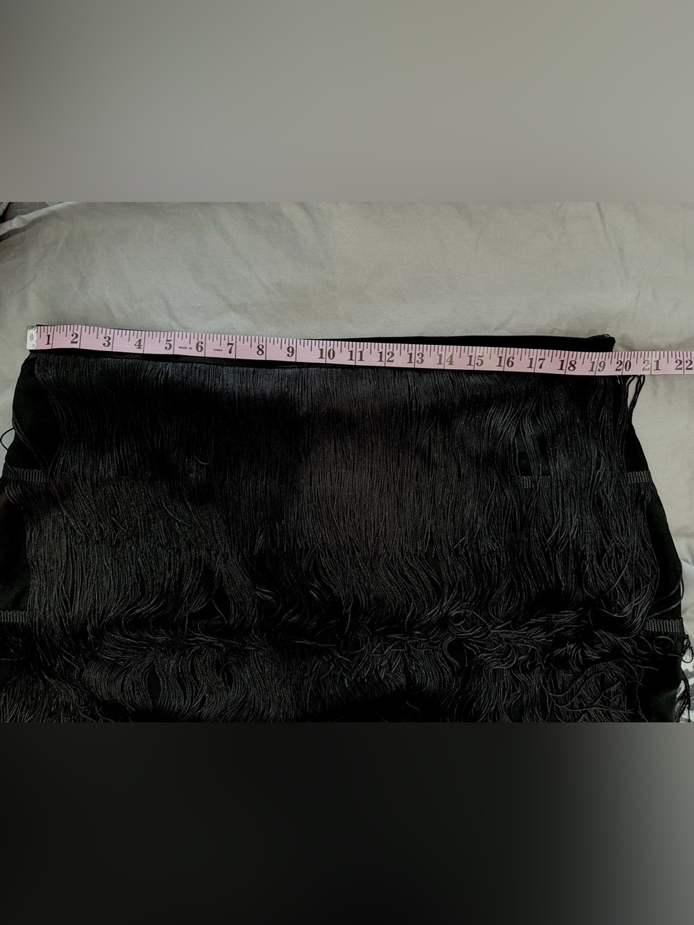 Ann Taylor Black Tiered Fringe Mini Skirt - Women's Sz 18 - Picture 4 of 4